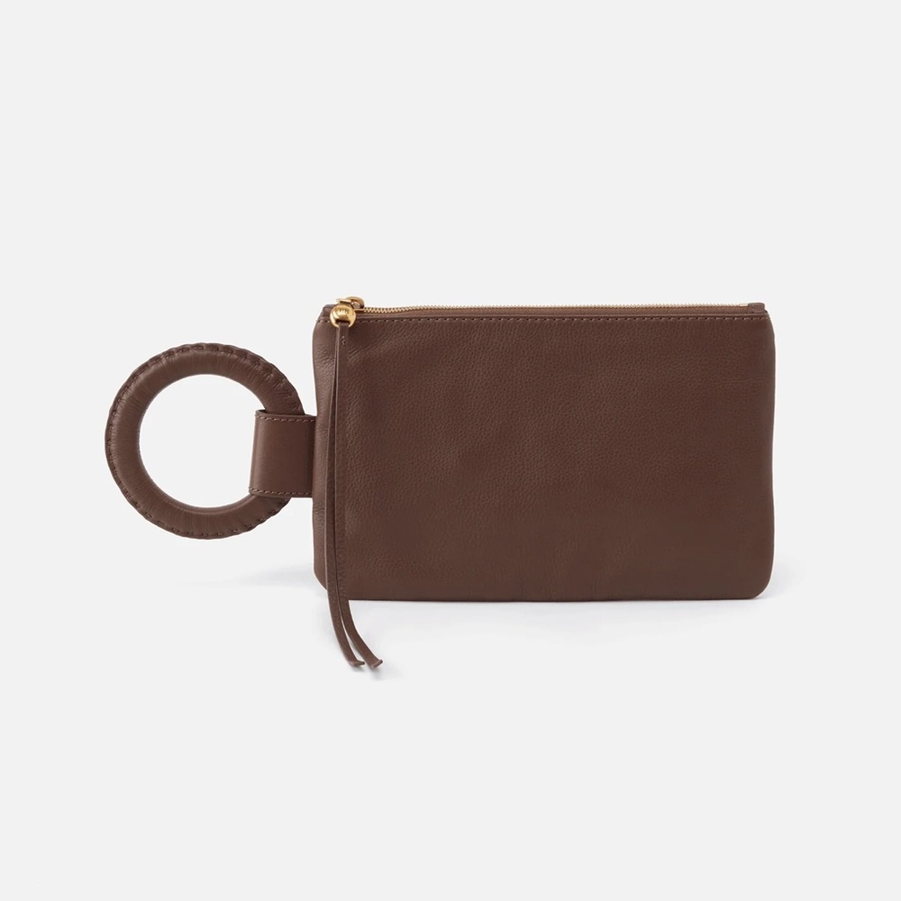 HOBO Storm Leather Clutch Mahogany